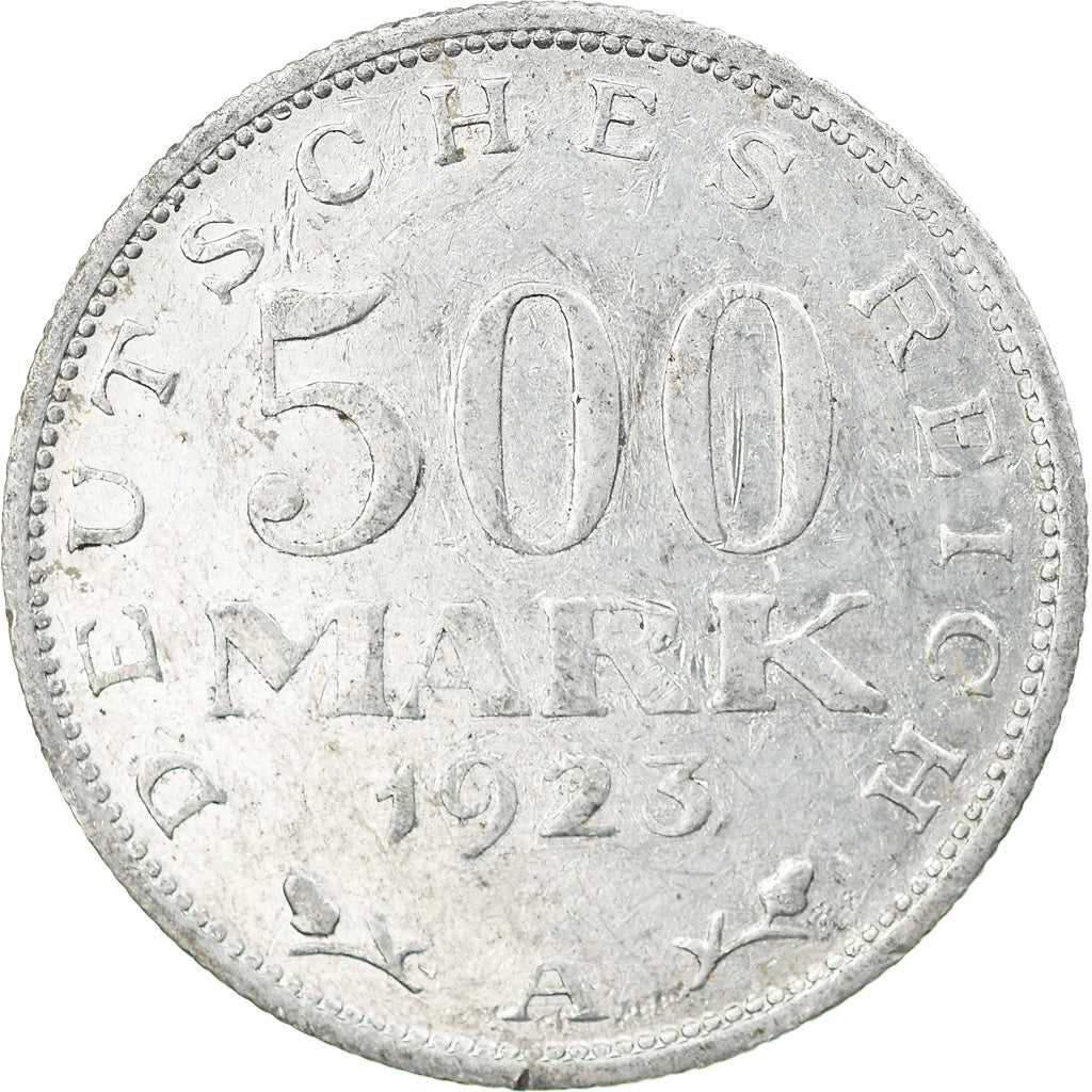 Moneta, NIEMCY, REP. WEIMARSKA, 500 Mark, 1923, Berlin, VF(30-35), Aluminium