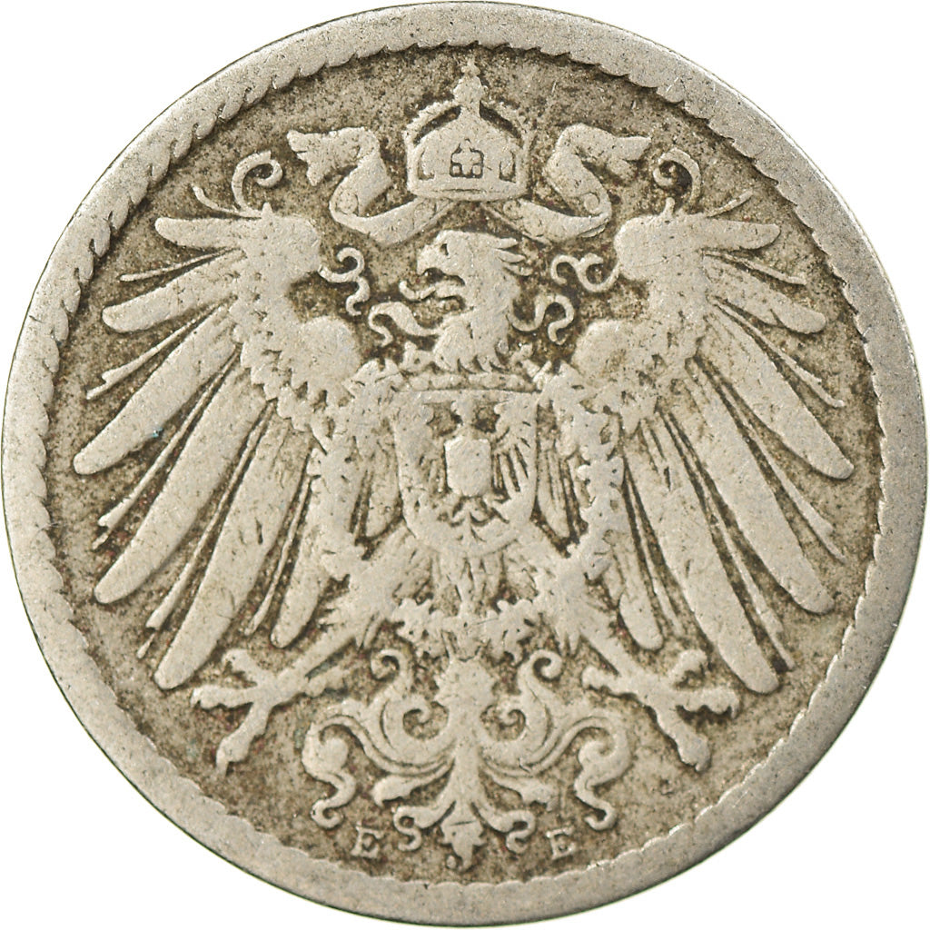 Monnaie, GERMANY - EMPIRE, Wilhelm II, 5 Pfennig, 1894, Muldenhütten, TB+