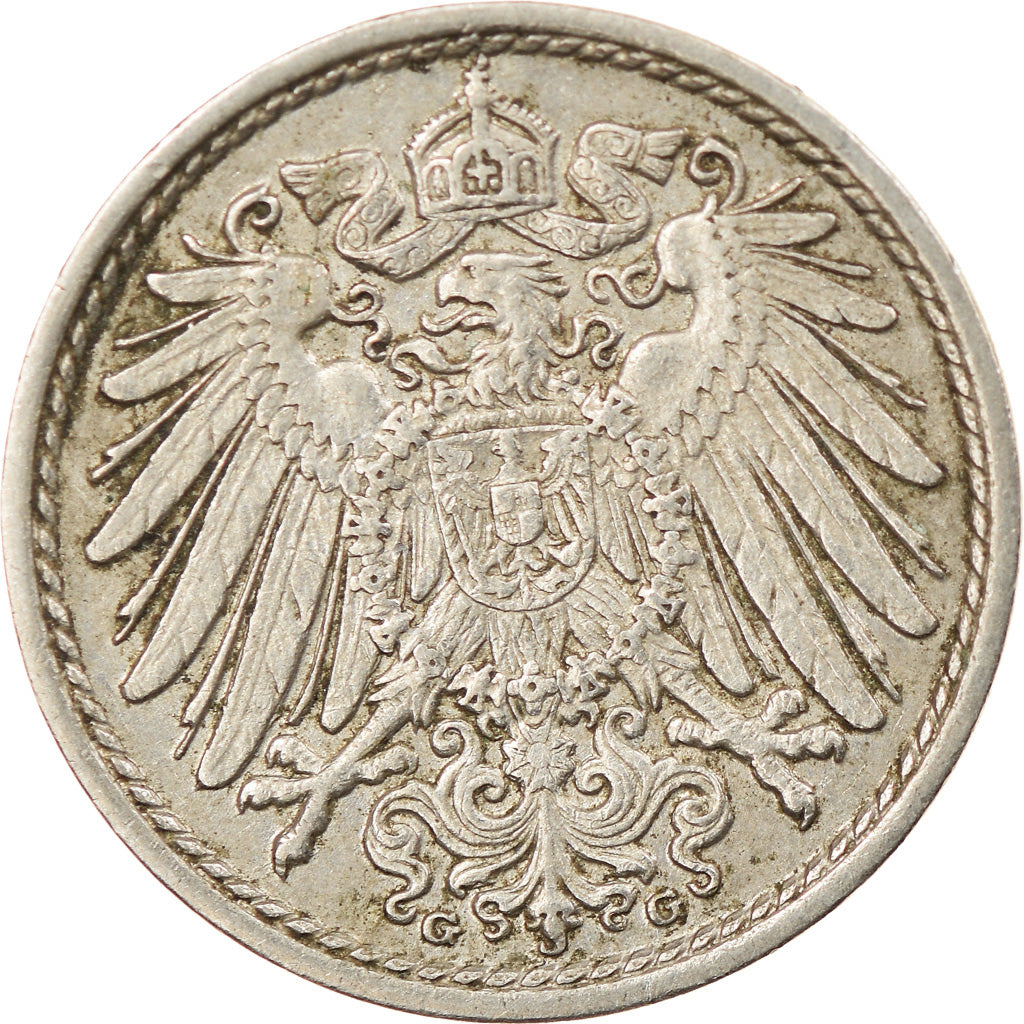 Coin, GERMANY - EMPIRE, Wilhelm II, 5 Pfennig, 1915, Karlsruhe, VF(30-35)