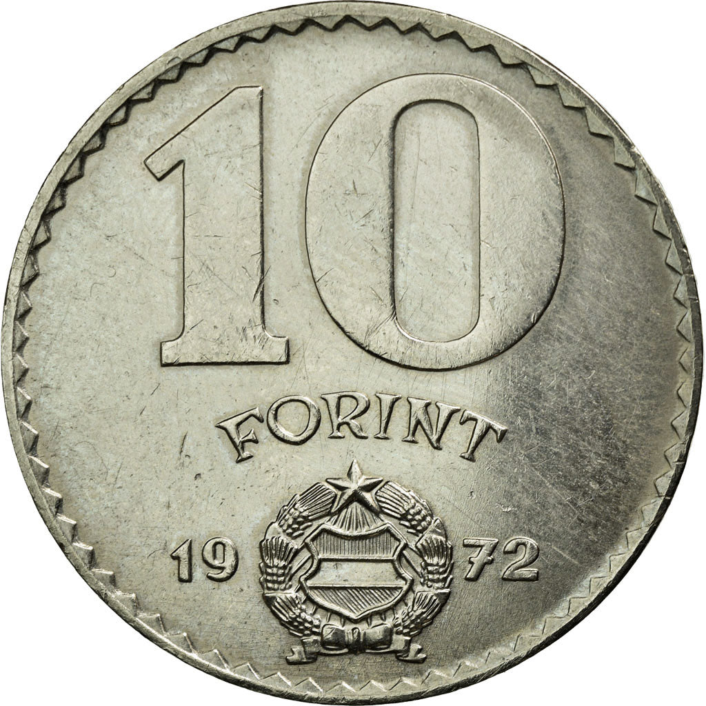 Coin, Hungary, 10 Forint, 1972, AU(55-58), Nickel, KM:595