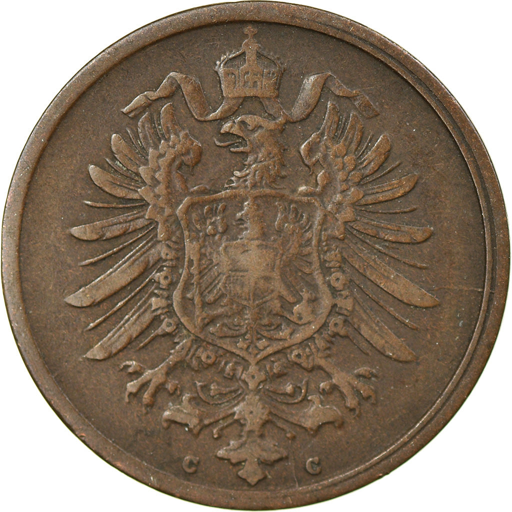 Coin, GERMANY - EMPIRE, Wilhelm I, 2 Pfennig, 1873, Frankfurt, VF(30-35)