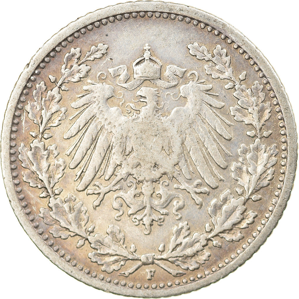 Coin, GERMANY - EMPIRE, 1/2 Mark, 1907, Berlin, VF(30-35), Silver, KM:17
