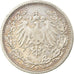 Moneda, ALEMANIA - IMPERIO, 1/2 Mark, 1907, Berlin, BC+, Plata, KM:17