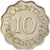 Moeda, Maurícia, Elizabeth II, 10 Cents, 1975, VF(30-35), Cobre-níquel, KM:33