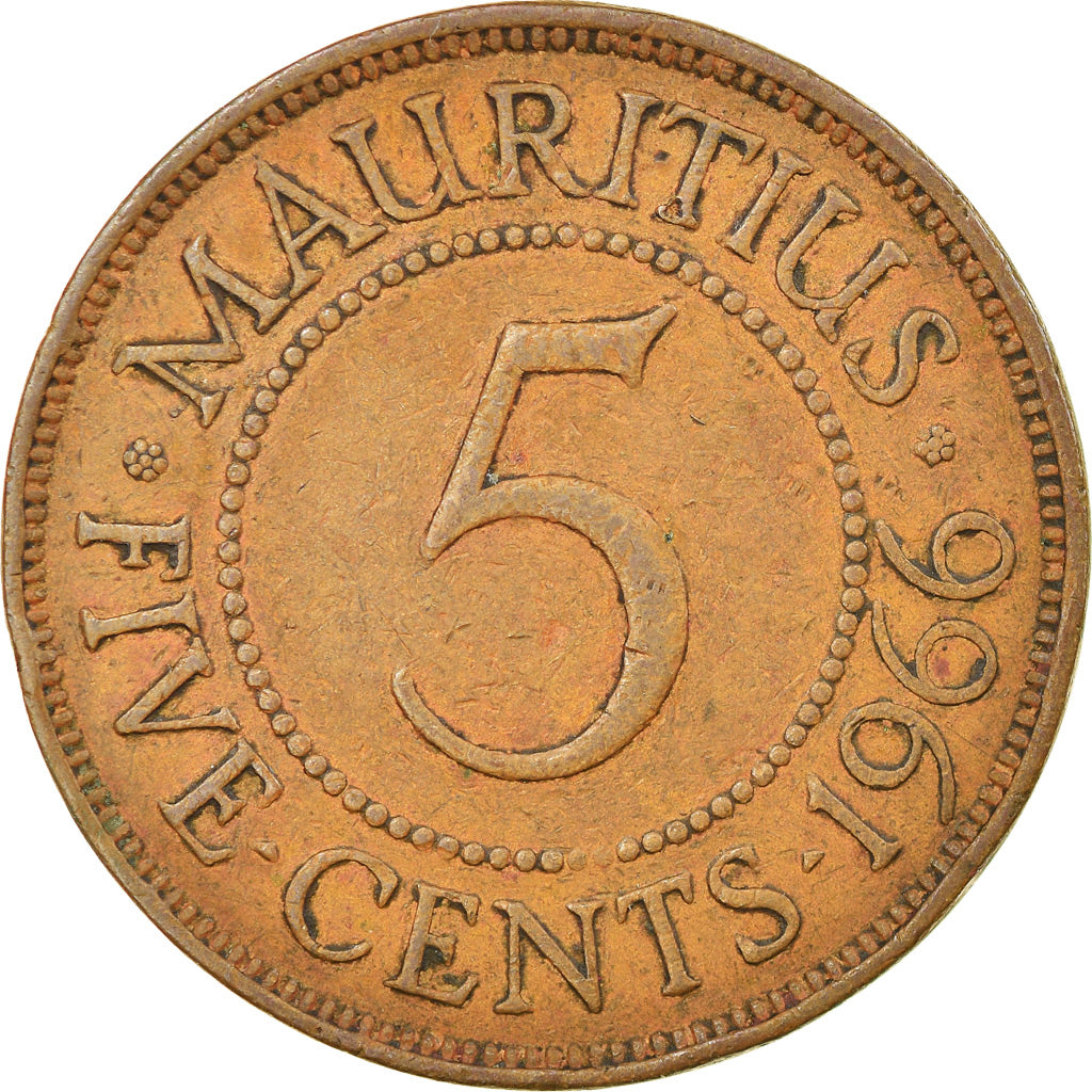 Moneta, Mauritius, Elizabeth II, 5 Cents, 1966, VF(30-35), Bronze, KM:34