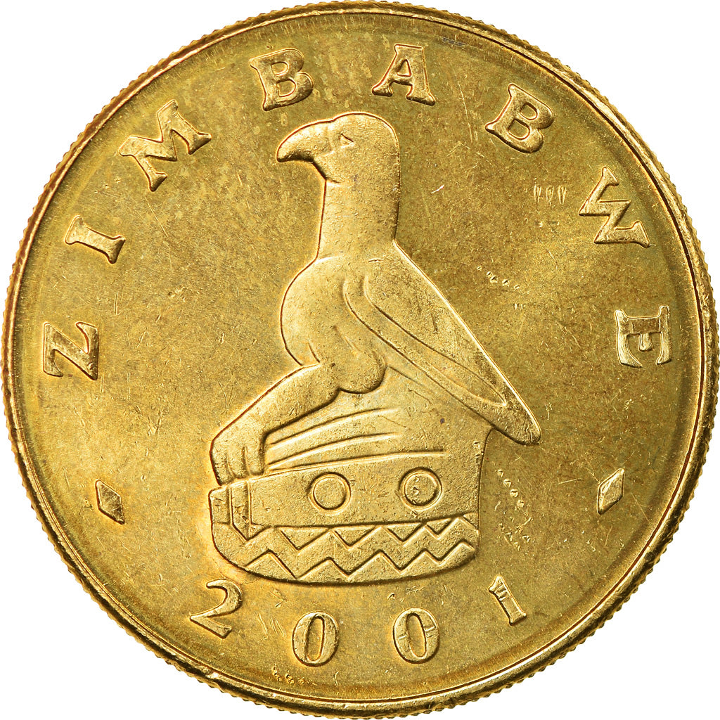 Monnaie, Zimbabwe, 2 Dollars, 2001, Harare, TTB, Brass plated steel, KM:12a