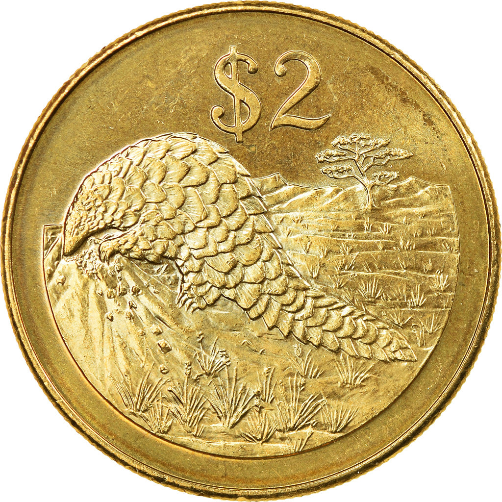 Monnaie, Zimbabwe, 2 Dollars, 2001, Harare, TTB, Brass plated steel, KM:12a