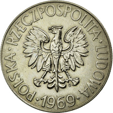 Coin, Poland, 10 Zlotych, 1969, AU(55-58), Copper-nickel, KM:50a