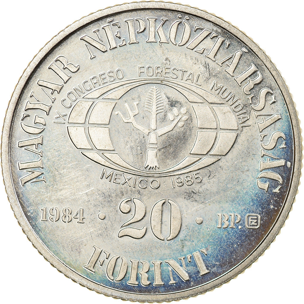 Coin, Hungary, 20 Forint, 1984, Budapest, EF(40-45), Copper-nickel, KM:637