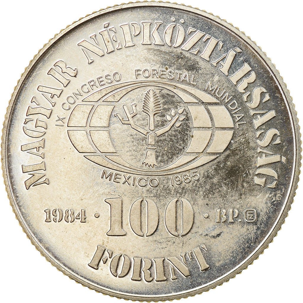Moneda, Hungría, 100 Forint, Szaz, 1984, Budapest, MBC, Cobre - níquel - cinc