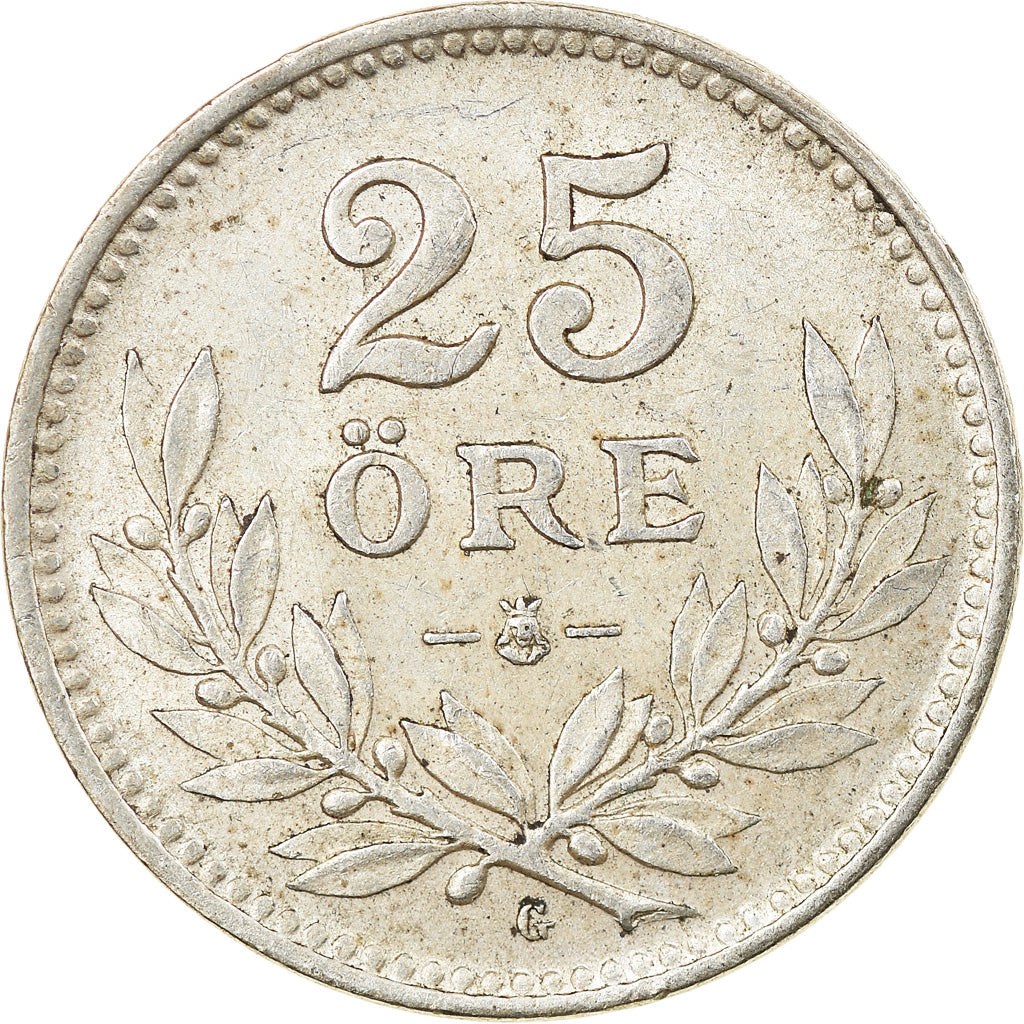 Coin, Sweden, Gustaf V, 25 Öre, 1932, EF(40-45), Silver, KM:785