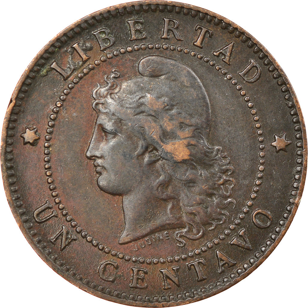 Coin, Argentina, Centavo, 1890, EF(40-45), Bronze, KM:32