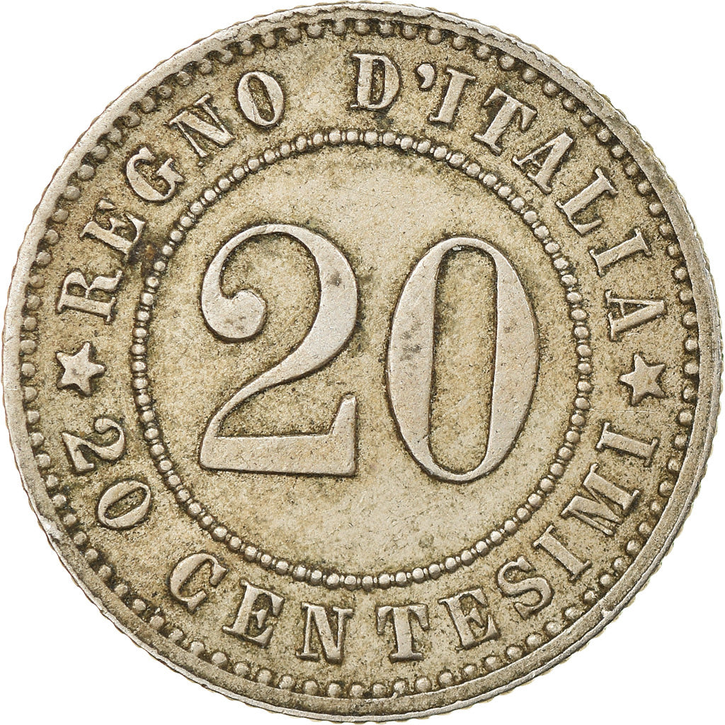 Coin, Italy, Umberto I, 20 Centesimi, 1894, Rome, VF(30-35), Copper-nickel