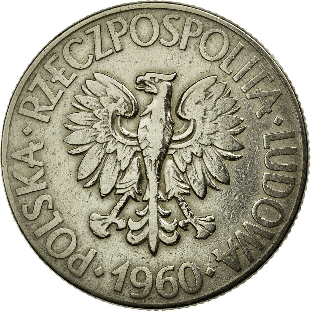Coin, Poland, 10 Zlotych, 1960, AU(50-53), Copper-nickel, KM:50