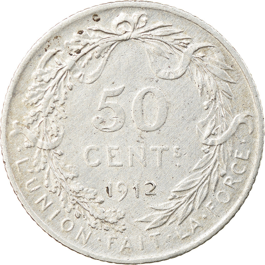 Coin, Belgium, 50 Centimes, 1912, EF(40-45), Silver, KM:70