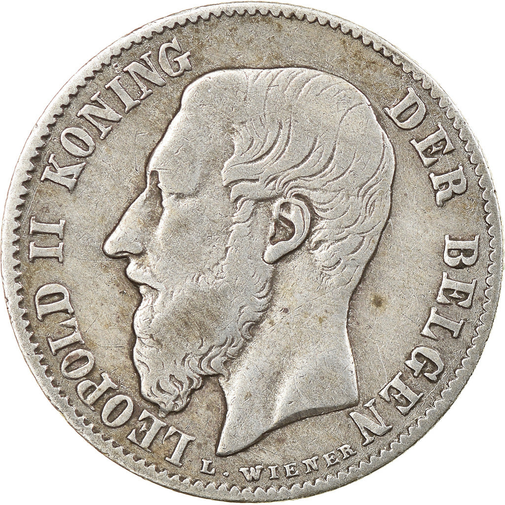 Coin, Belgium, Leopold II, 50 Centimes, 1886, VF(30-35), Silver, KM:27