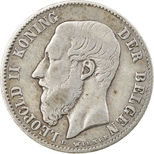 Coin, Belgium, Leopold II, 50 Centimes, 1886, VF(30-35), Silver, KM:27