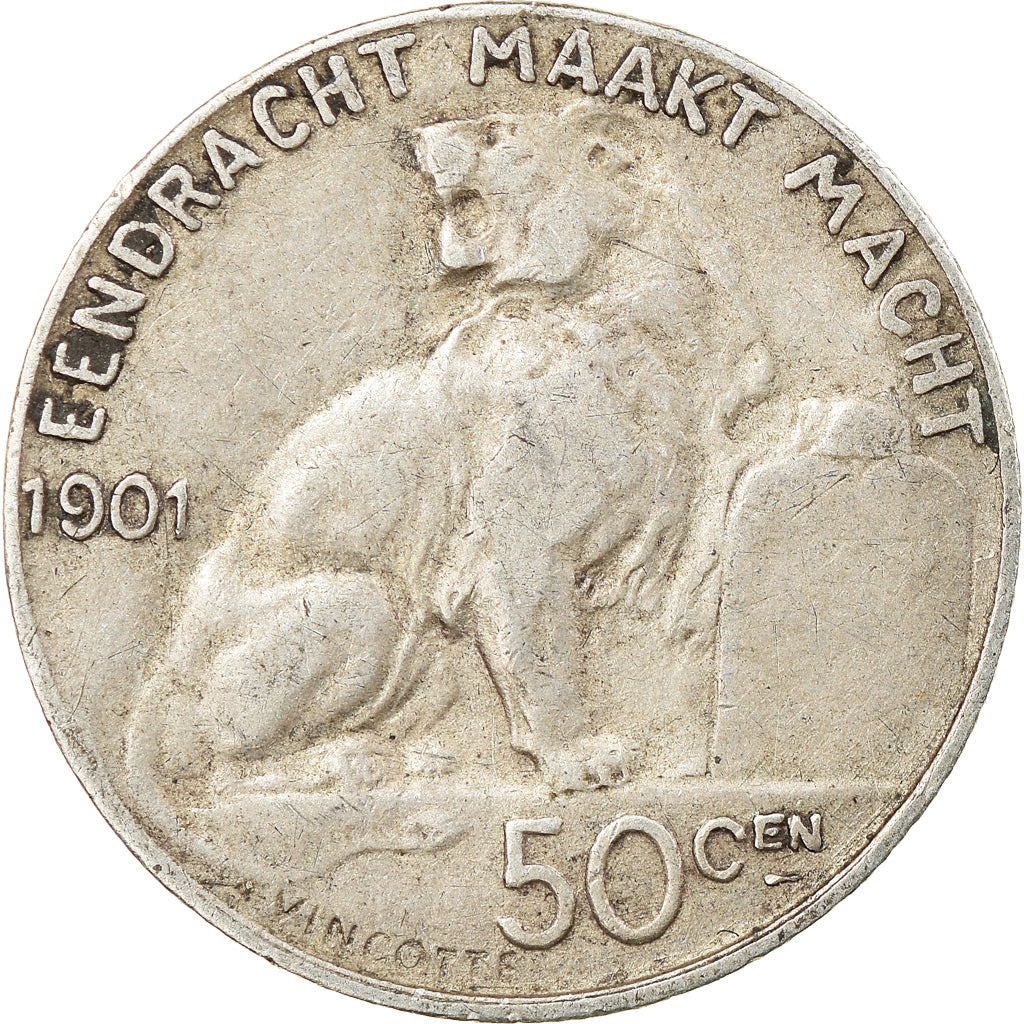 Coin, Belgium, 50 Centimes, 1901, VF(30-35), Silver, KM:51