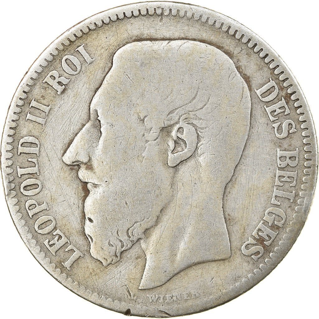 Munten, België, Leopold II, 2 Francs, 2 Frank, 1868, FR+, Zilver, KM:30.1
