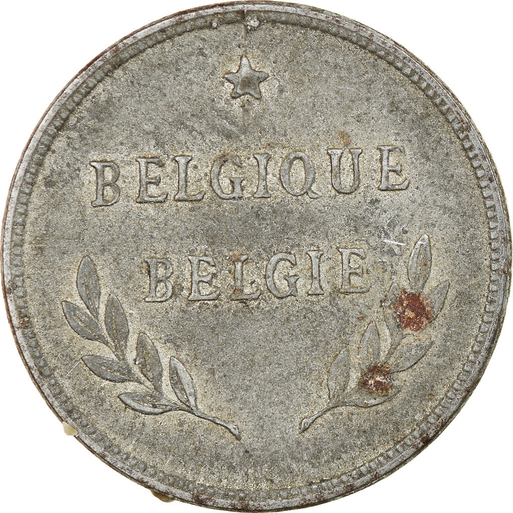 Münze, Belgien, 2 Francs, 2 Frank, 1944, S+, Zinc Coated Steel, KM:133