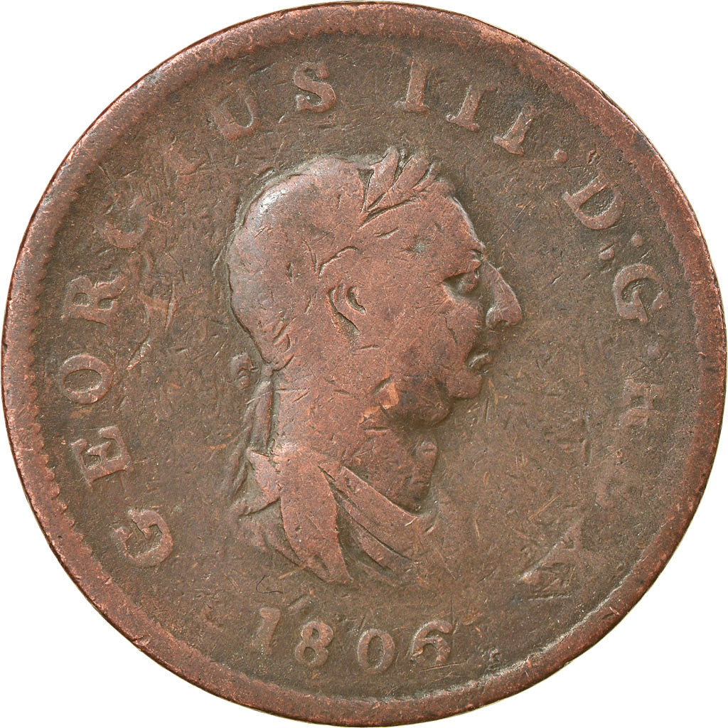 Coin, Great Britain, George III, Penny, 1806, VF(30-35), Copper, KM:663
