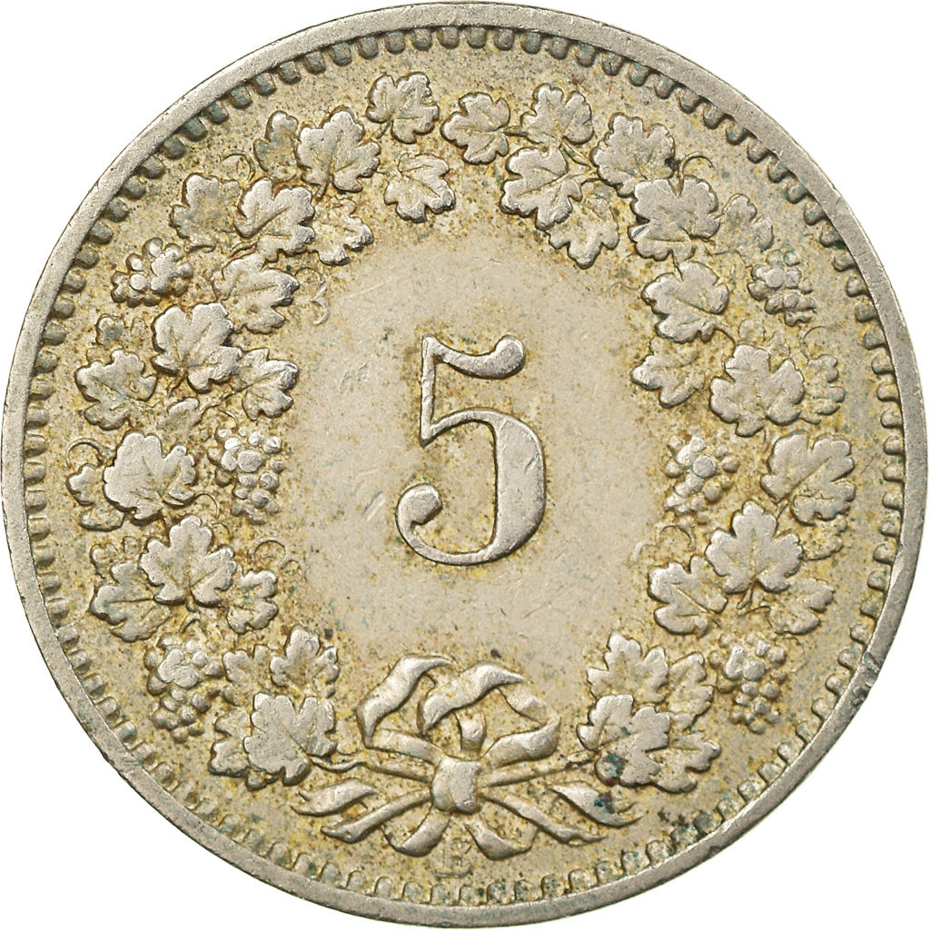 Münze, Schweiz, 5 Rappen, 1884, Bern, S+, Copper-nickel, KM:26