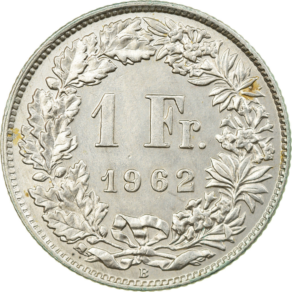 Coin, Switzerland, Franc, 1962, Bern, EF(40-45), Silver, KM:24