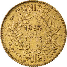 Coin, Tunisia, Muhammad al-Amin Bey, Franc, 1945, Paris, EF(40-45)
