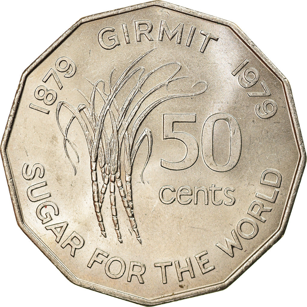 Munten, Fiji, Elizabeth II, 50 Cents, 1979, ZF+, Copper-nickel, KM:44