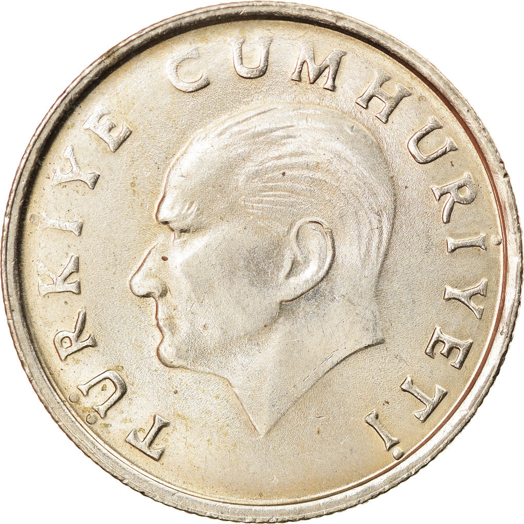 Moneta, Turcja, 50 Lira, 1987, AU(50-53), Miedź-Nikiel-Cynk, KM:966