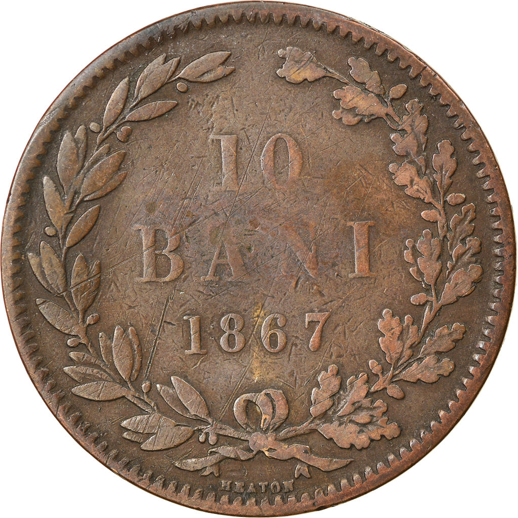 Coin, Romania, Carol I, 10 Bani, 1867, VF(30-35), Copper, KM:4.2