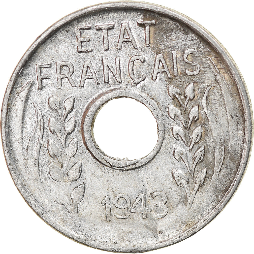 Münze, FRENCH INDO-CHINA, Cent, 1943, Paris, S+, Aluminium, KM:26