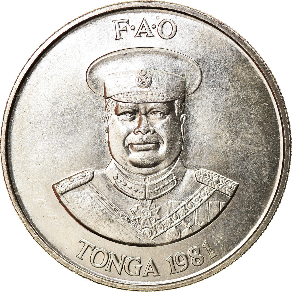 Coin, Tonga, King Taufa'ahau Tupou IV, 20 Seniti, 1981, EF(40-45)