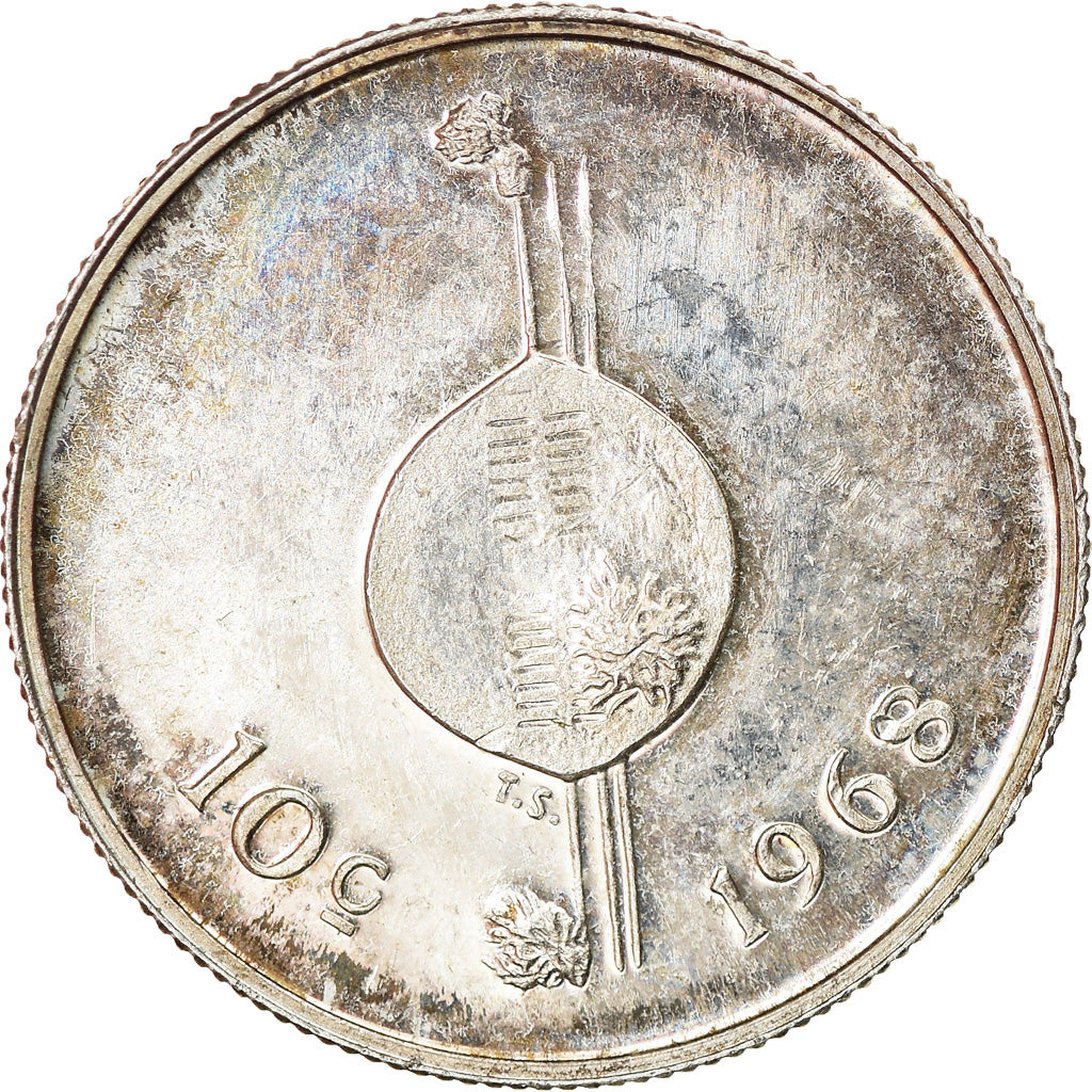 Monnaie, Swaziland, Sobhuza II, 10 Cents, 1968, British Royal Mint, SPL, Argent