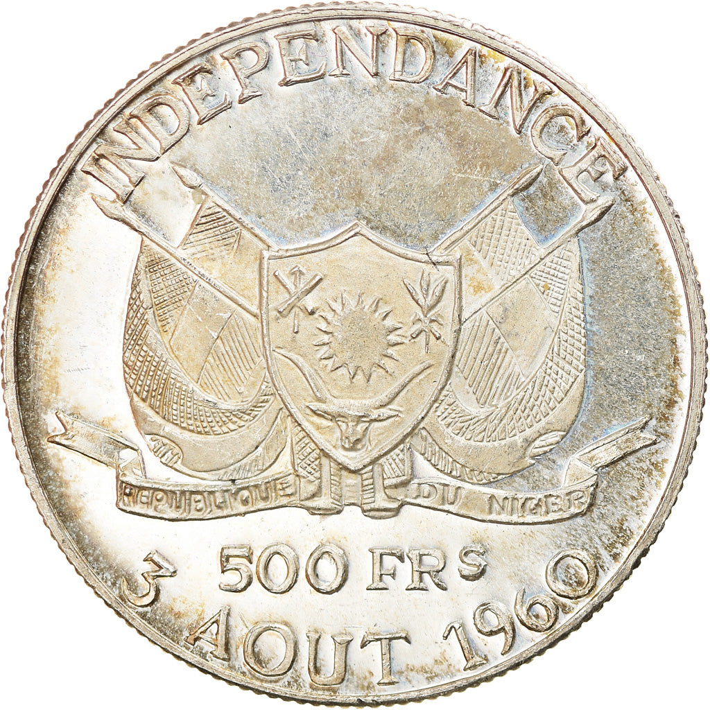 Moneda, Níger, 500 Francs, 1960, SC, Plata, KM:5