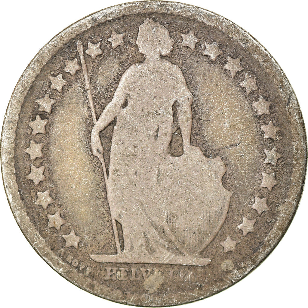 Coin, Switzerland, 1/2 Franc, 1875, Bern, VF(30-35), Silver, KM:23