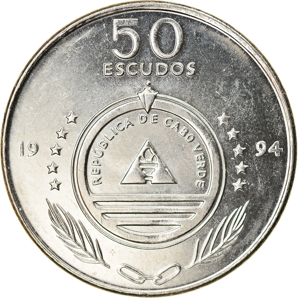 Coin, Cape Verde, 50 Escudos, 1994, EF(40-45), Nickel plated steel, KM:37
