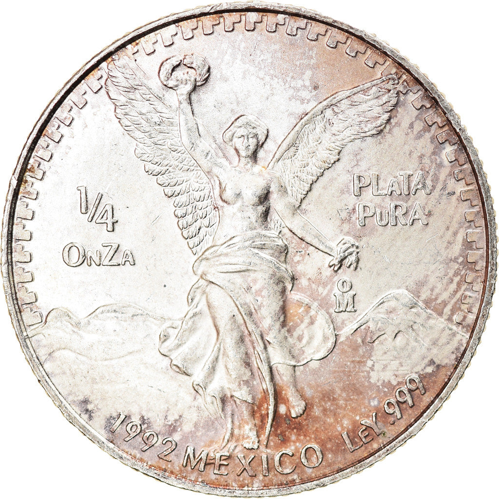 Moeda, México, 1/4 Onza, 1/4 Troy Ounce of Silver, 1992, Mexico City