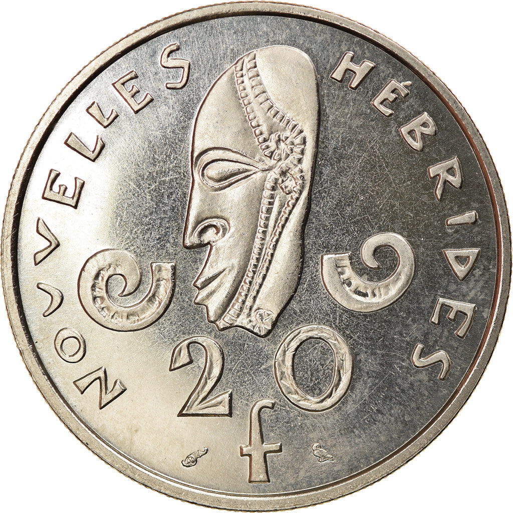 Coin, New Hebrides, 20 Francs, 1967, Paris, EF(40-45), Nickel, KM:3.1