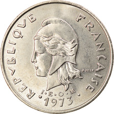 Coin, New Hebrides, 20 Francs, 1973, Paris, EF(40-45), Nickel, KM:3.2