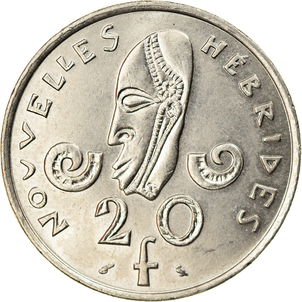 Coin, New Hebrides, 20 Francs, 1973, Paris, EF(40-45), Nickel, KM:3.2