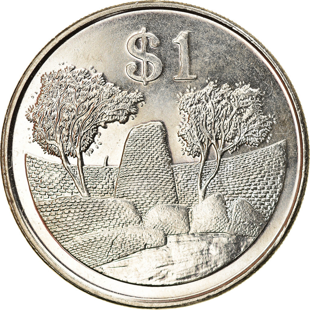 Münze, Simbabwe, Dollar, 2002, Harare, VZ, Nickel plated steel, KM:6a