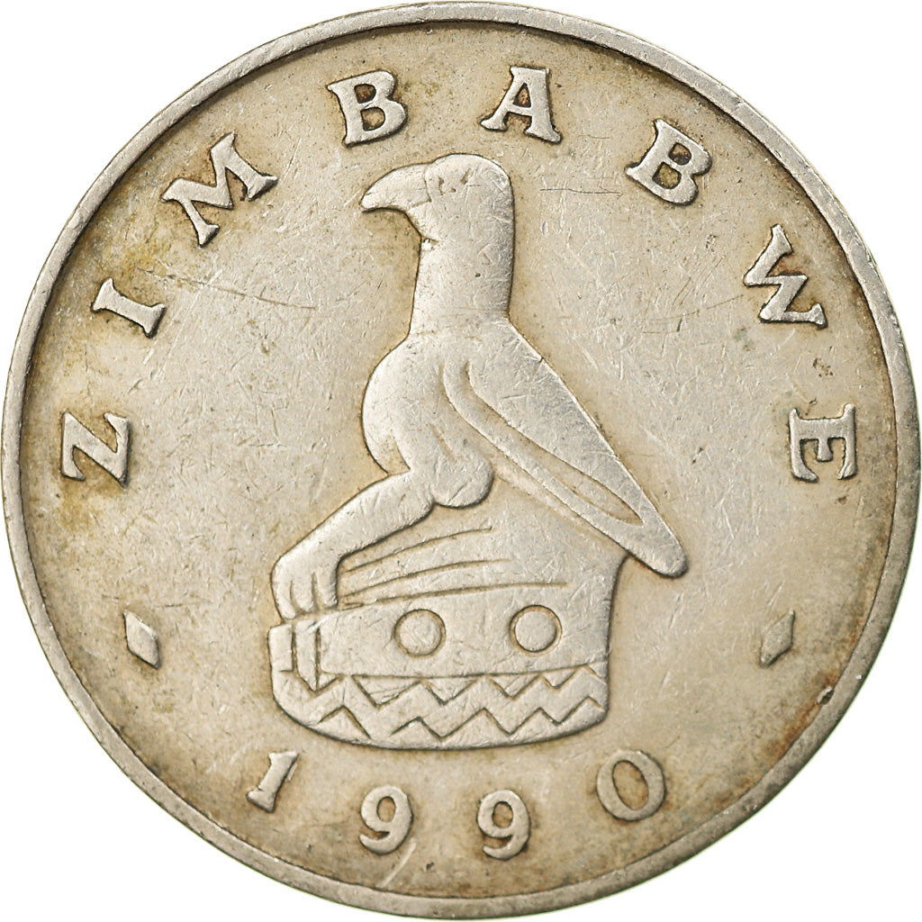 Coin, Zimbabwe, 50 Cents, 1990, VF(30-35), Copper-nickel, KM:5