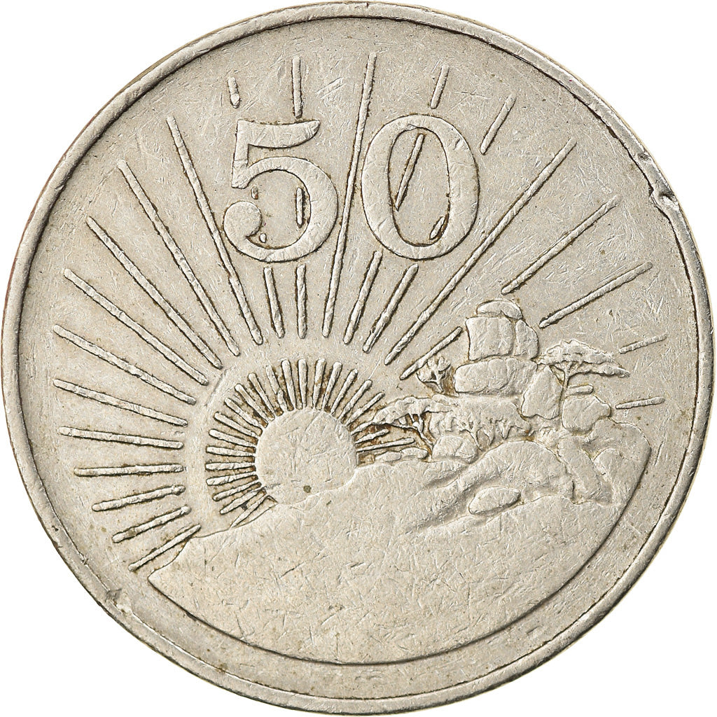 Coin, Zimbabwe, 50 Cents, 1993, VF(30-35), Copper-nickel, KM:5