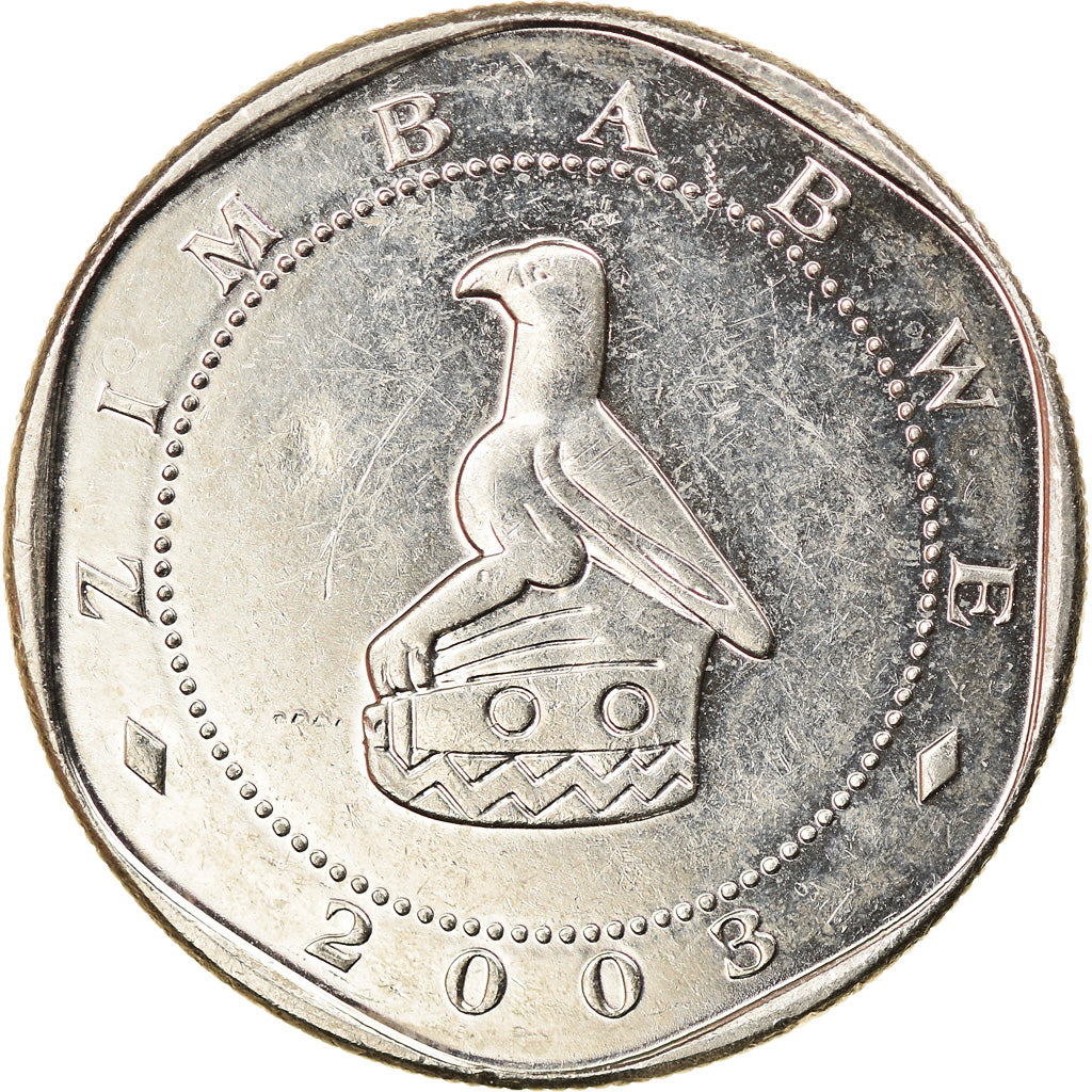 Monnaie, Zimbabwe, 10 Dollars, 2003, Harare, TTB, Nickel plated steel, KM:14