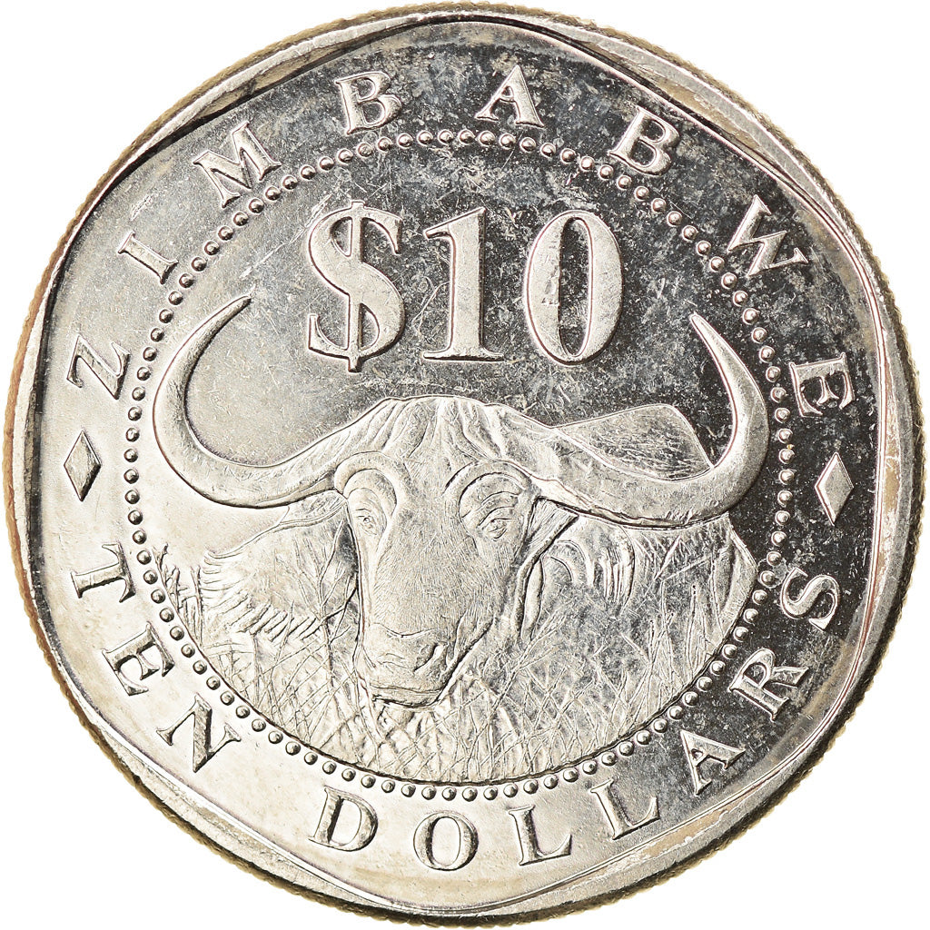 Monnaie, Zimbabwe, 10 Dollars, 2003, Harare, TTB, Nickel plated steel, KM:14