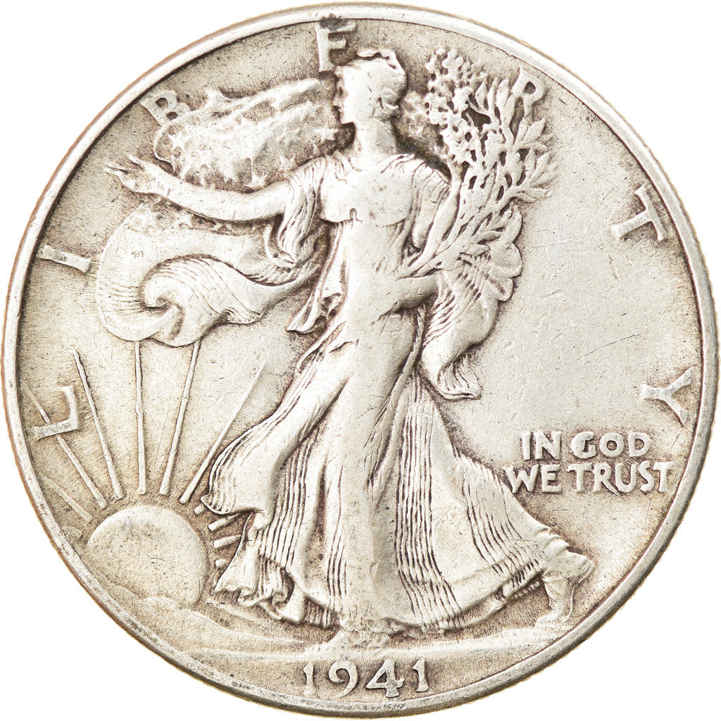Coin, United States, Walking Liberty Half Dollar, Half Dollar, 1941, U.S. Mint