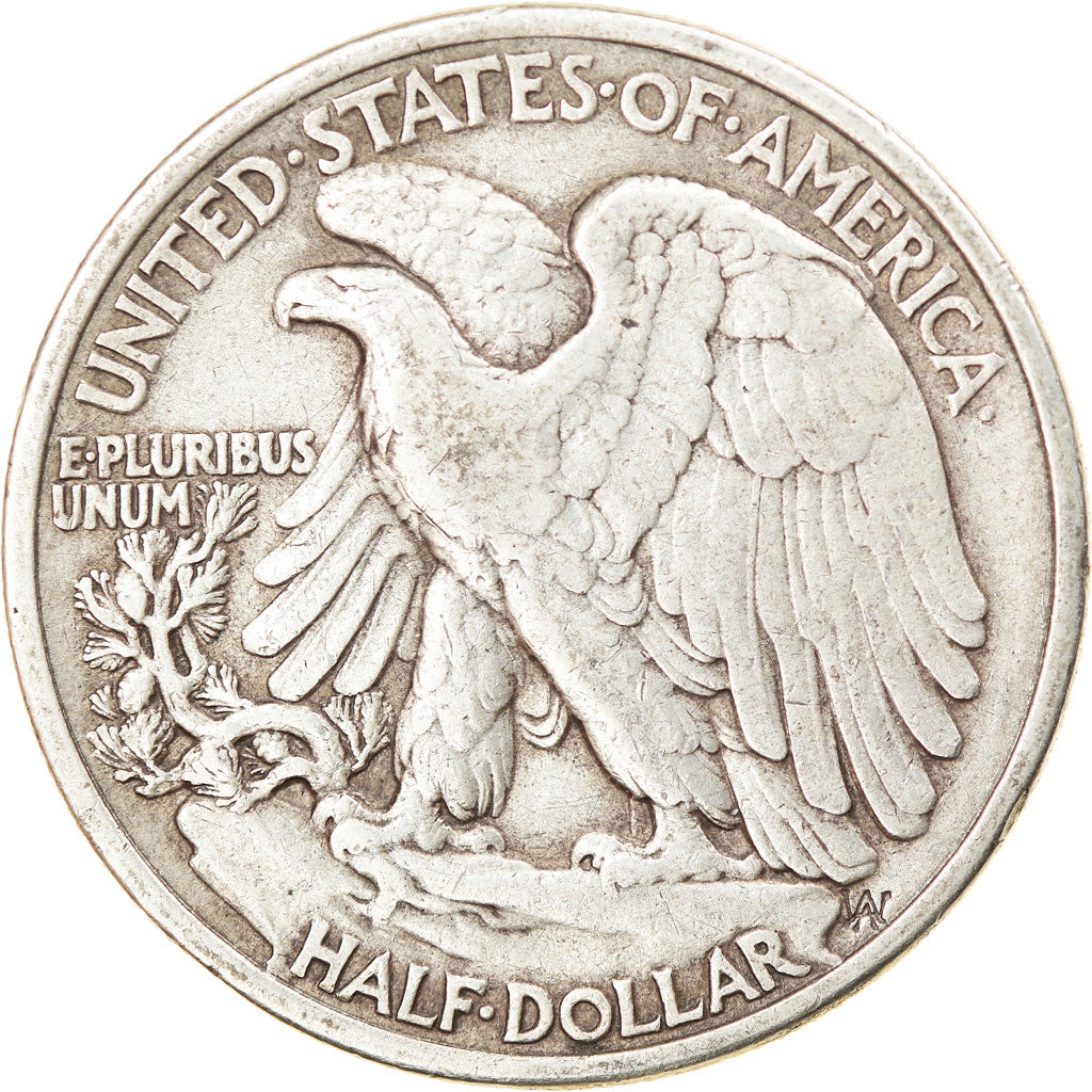 Coin, United States, Walking Liberty Half Dollar, Half Dollar, 1943, U.S. Mint