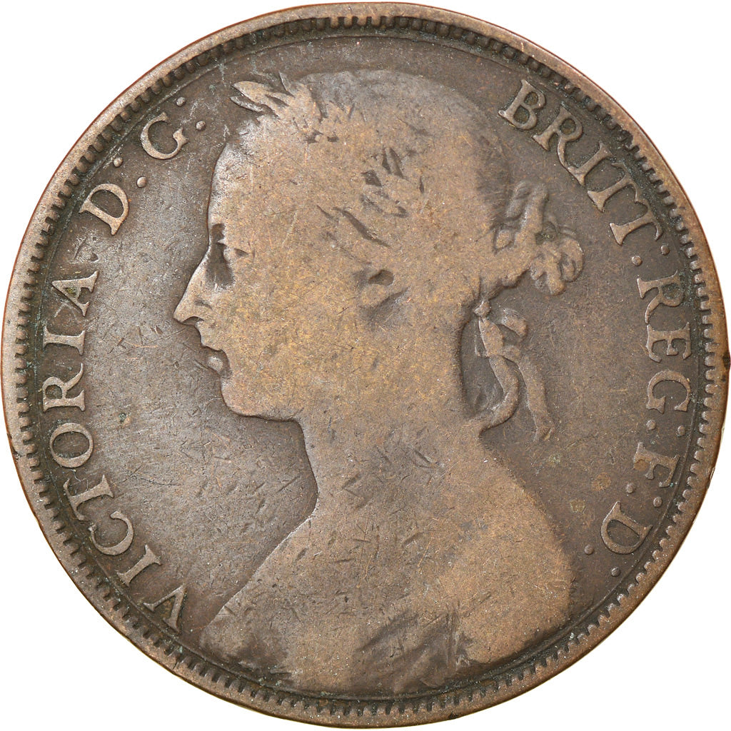 Moneda, Gran Bretaña, Victoria, Penny, 1893, BC+, Bronce, KM:755