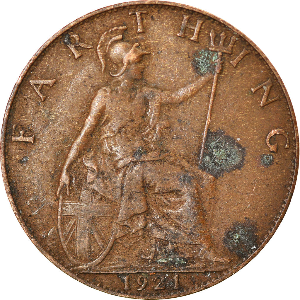 Monnaie, Grande-Bretagne, George V, Farthing, 1921, TB+, Bronze, KM:808.2
